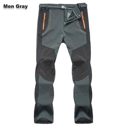 [S-5XL] pantalones de concha suave para hombre, impermeables y resistentes al viento, pantalones de senderismo transpirables, cálidos y gruesos, pantalones de lana para deportes al aire libre