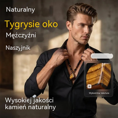 🐯🔥 Oferta ograniczona czasowo: 52% zniżki! Męski naszyjnik z naturalnych koralików tygrysiego oka: ręcznie tkany sznurek, gładko polerowane koraliki, które podkreślą Twój wyjątkowy styl ✨
