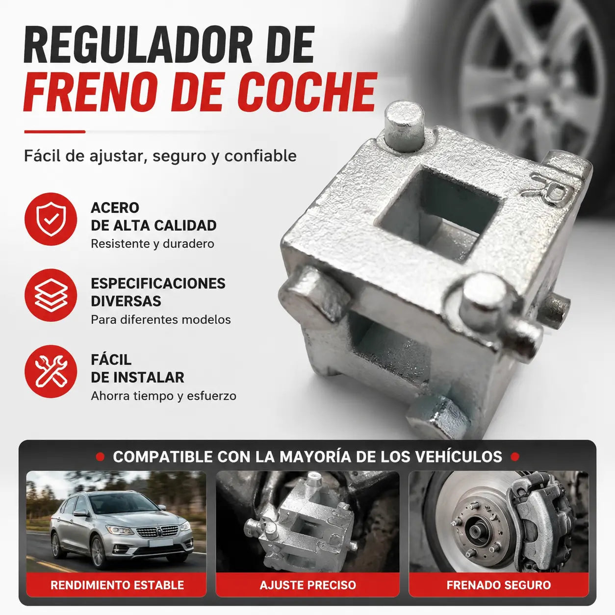 🔥2 piezas 27 euros🔧 Herramienta de compresión de pistones de pinza de freno – Universal, función de trinquete de 360° 🚗✨