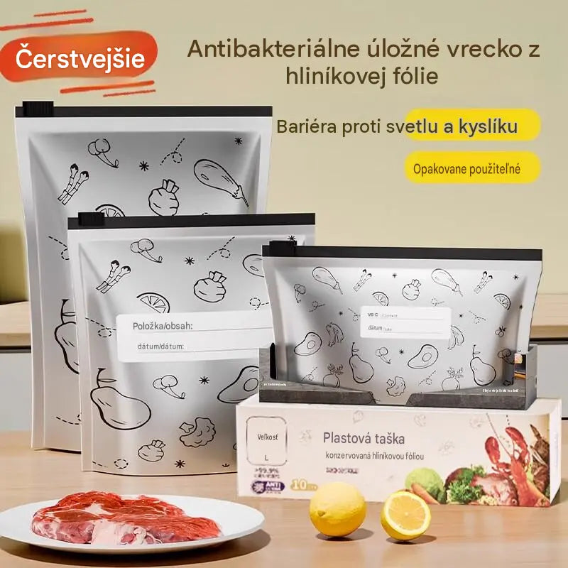 🔥🔥Celkom 120 antibakteriálnych hliníkových fóliových vrecúšok, super jednoduché použitie, pre zachovanie čerstvosti.