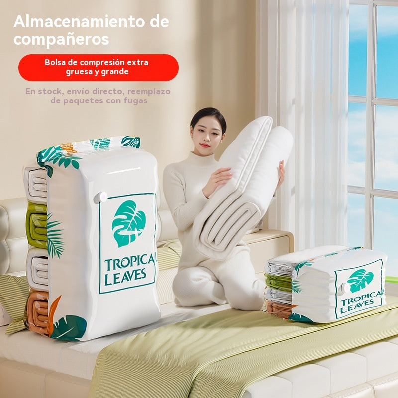 🧳5 unidades por 25€【Juego de 5 piezas】💨 Bolsa de almacenamiento al vacío grande y compresible: no requiere bomba, es a prueba de fugas e ideal para ahorrar espacio en maletas y en casa ✈️