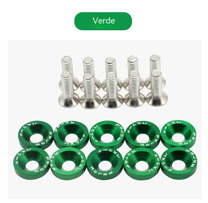 🔥 Kit de arandelas M6 de colores para modificación de vehículos