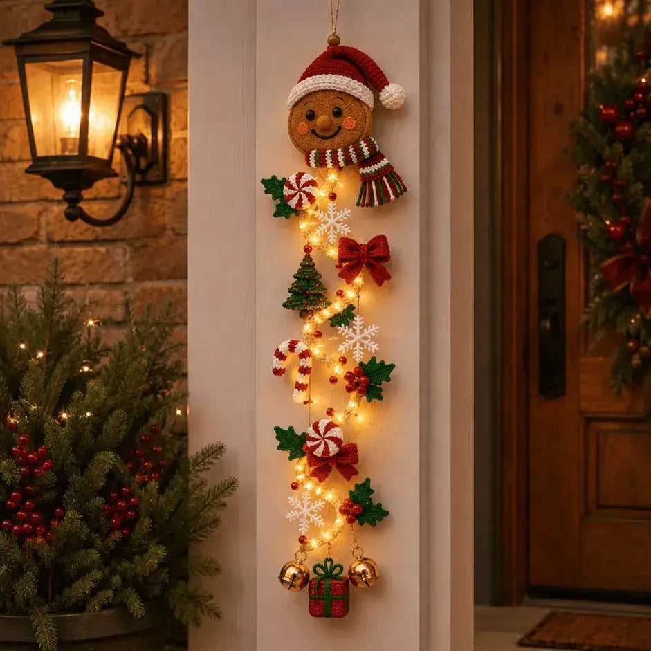 🎄 Božićna svjetla za vrata MerryCascade | 6 svečanih dizajna, toplo svjetlo, 3D detalji, vertikalni dizajn koji štedi prostor ✨