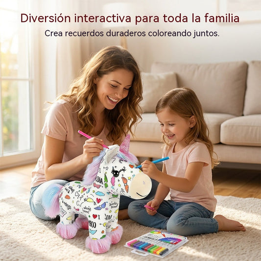 🌈 Set para colorear y hacer tú mismo un peluche de unicornio