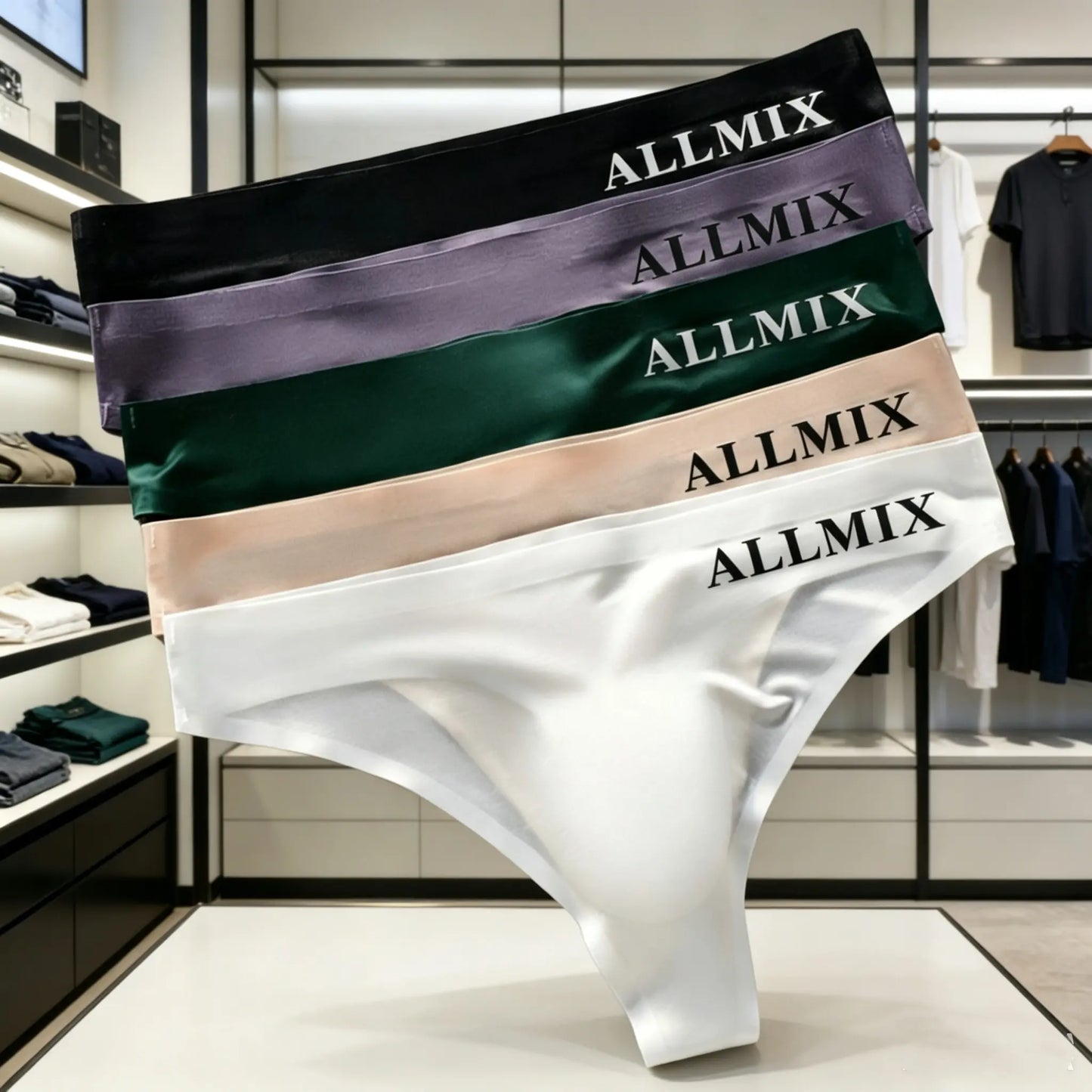 【Balíček po 5 kusoch】 【M–2XL】Nové pánske bezšvové spodky z ľadového hodvábu s nízkym strihom – 【50–90 kg】