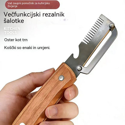 【Kupi 1 in prejmi 1 brezplačno!】 Večnamenski kuhinjski lupilec 3 v 1: lupi, reže in odpira pokrovčke steklenic!