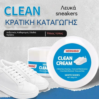 🔥🎁Bezvodý čistiaci krém na biele topánky s hubkou