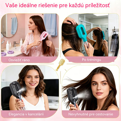 💖💨Hrebeň s funkciou striekania jedným tlačidlom, ktorá účinne zabraňuje zamotávaniu vlasov.