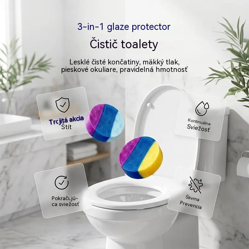💖5 balení za iba 22 eur✨🚽Čistiace tablety do záchodu s vôňou gardénie: tri farby, tri účinky, odstraňovanie škvŕn, dlhotrvajúca vôňa.
