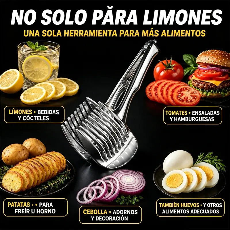 🍋 ¡50% DE DESCUENTO AHORA! Herramienta creativa para cortar en rodajas, rebanadora manual de aleación de aluminio de grado alimenticio, soporte para cortar rápidamente limón, tomate, cebolla y frutas y verduras blandas.