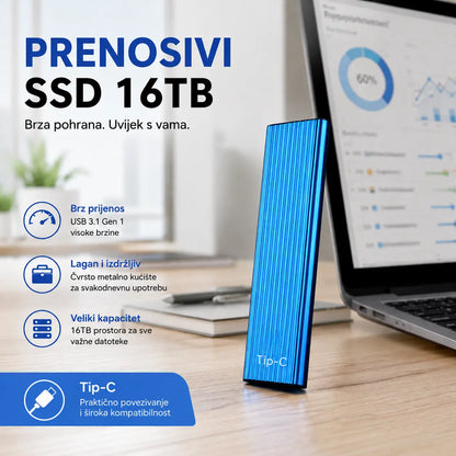 🏆Vremenski ograničena ponuda⚡ 🔥Prijenosni mini Type-C SSD disk velikog kapaciteta od 16 TB