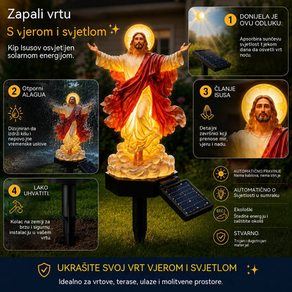 🔥 Vrtni kip Isusa na solarni pogon