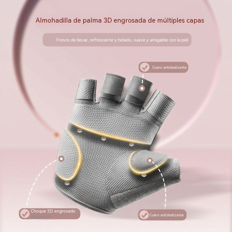 🧤 Guantes de fitness transpirables y antideslizantes: protección completa de la palma, acolchado ergonómico.