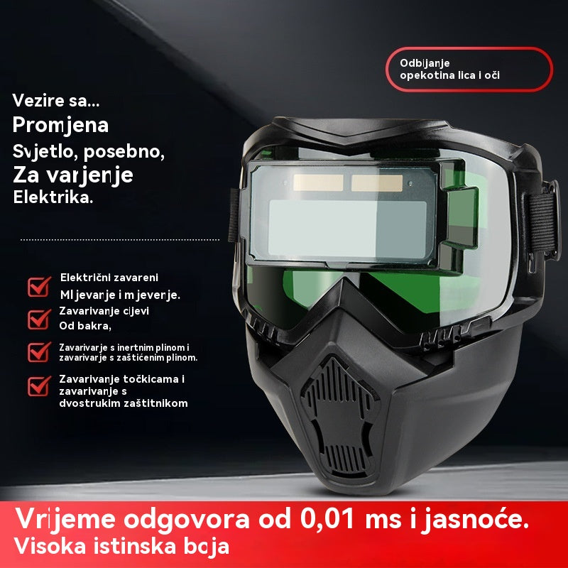 🔥😎Potpuno automatska maska za zavarivanje s promjenjivom svjetlošću i zaštitnom maskom za zavarivače
