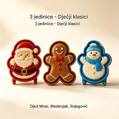 ⌛【1 set od 3 komada 23 eura】 🥧🎄Kolekcija mini kalupa za božićne torte s 9 dizajna | 🫎Kalupi za višekratnu upotrebu s reljefom za oblikovanje detaljnih božićnih torti u obliku Djeda Mraza, Snjegovića, soba i božićnog drvca⛄