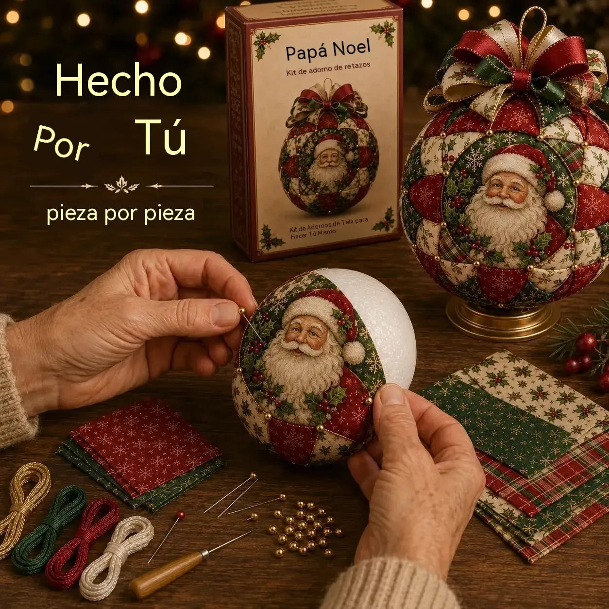🎄🎄Adorno navideño de patchwork, kit de manualidades para hacer tú mismo