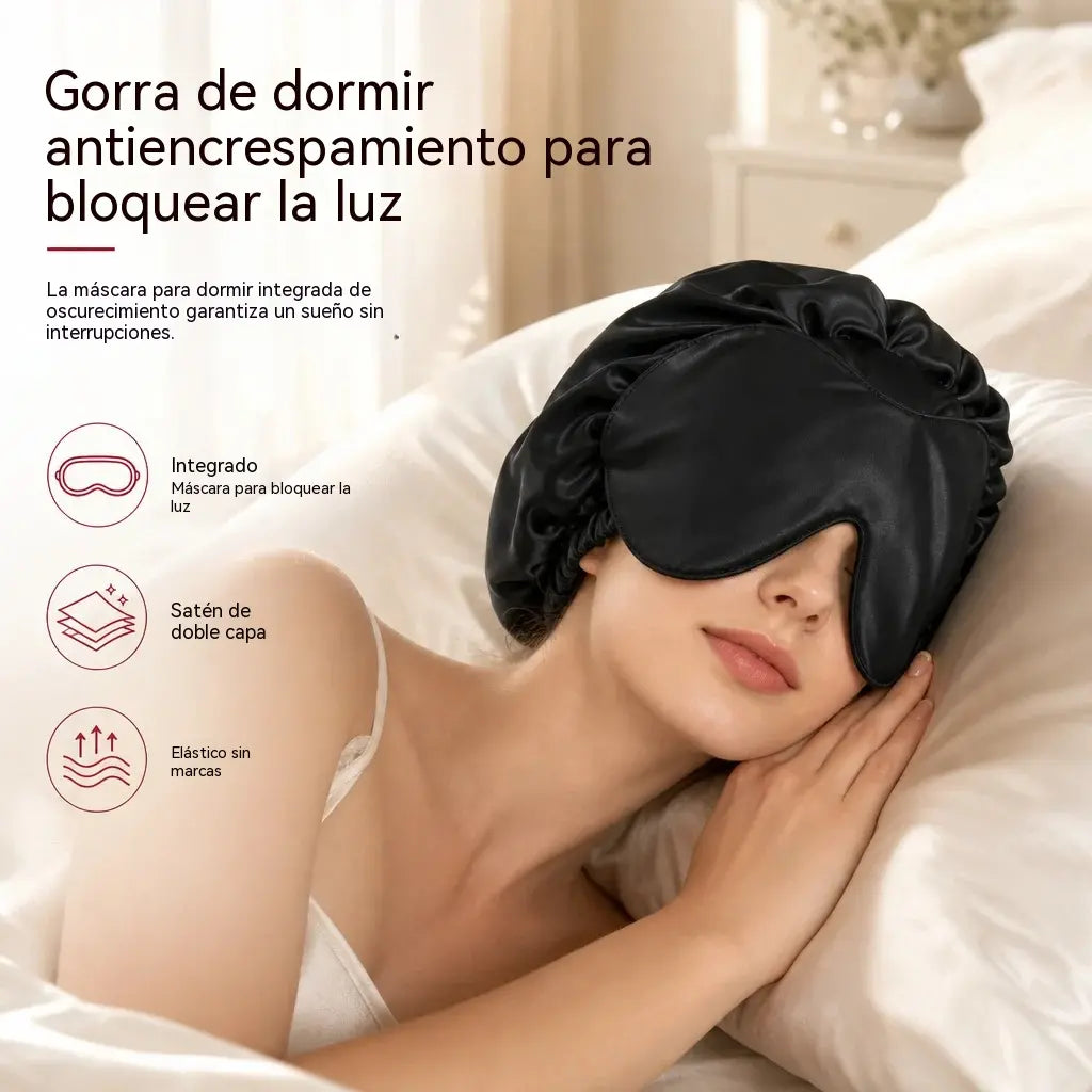 💤 ¡50% de descuento! Duerme más cómodamente mientras cuidas tu cabello: gorro de dormir de satén 2 en 1 (con antifaz incorporado).