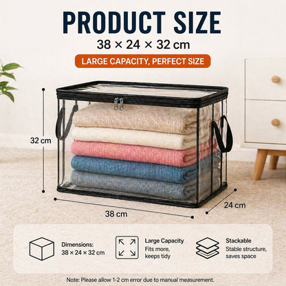 3 piezas 25€🔥Oferta por tiempo limitado: 49% de descuento 📦Bolsa de almacenamiento de plástico transparente, grande, resistente y gruesa para ropa, mudanzas y almacenamiento