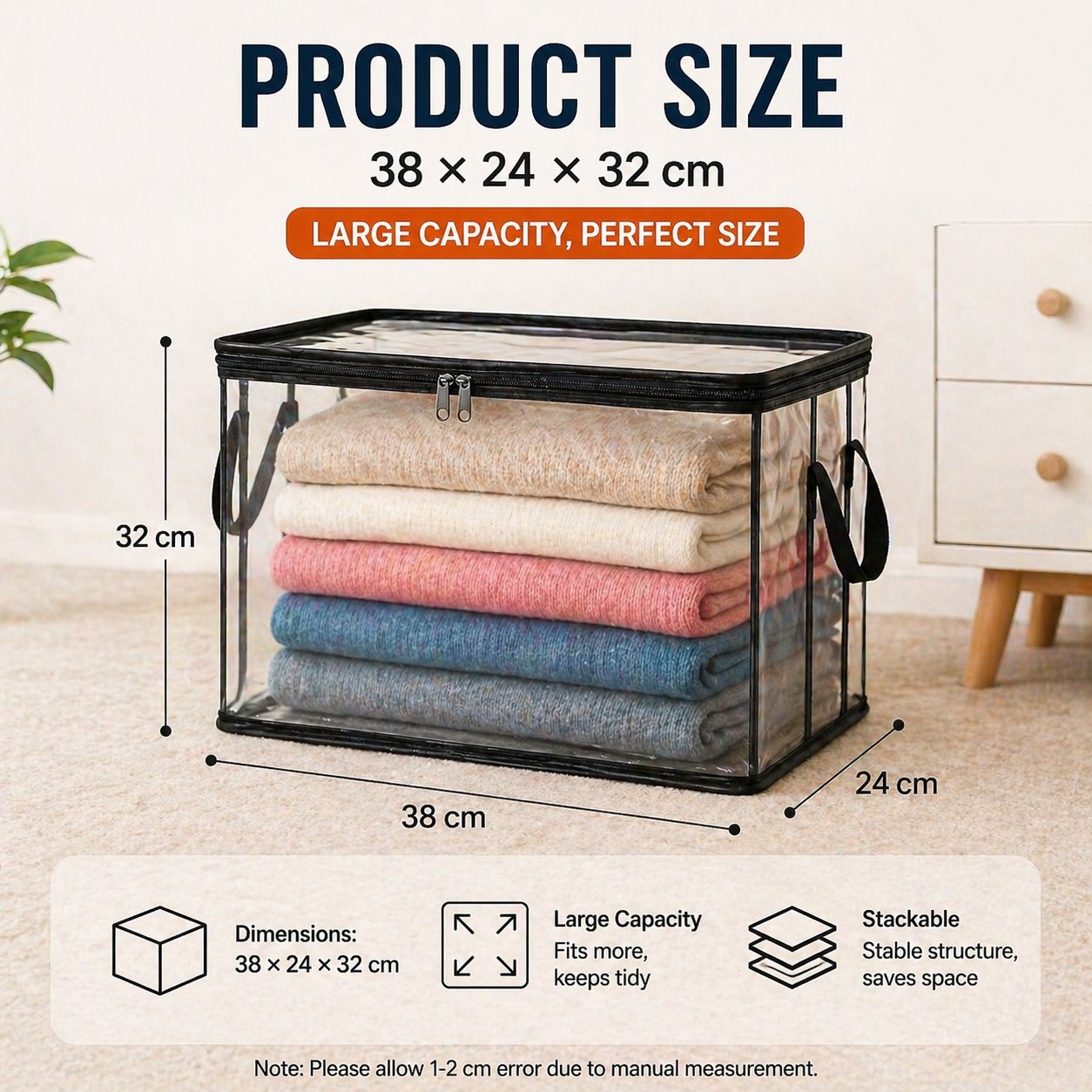 6 piezas 29€🔥Oferta por tiempo limitado: 49% de descuento 📦Bolsa de almacenamiento de plástico transparente, grande, resistente y gruesa para ropa, mudanzas y almacenamiento