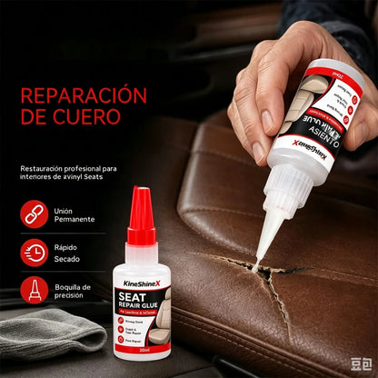 🚗 Adhesivo de secado rápido para cuero de asientos de coche: adhesivo de vinilo y cuero con boquilla de precisión, apto para asientos de coche, sofás y muebles de cuero.