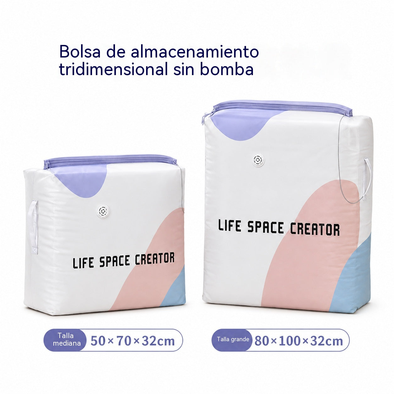 🧳【Juego de 5 piezas】💨 Bolsa de almacenamiento al vacío grande y compresible: no requiere bomba, es a prueba de fugas e ideal para ahorrar espacio en maletas y en casa ✈️
