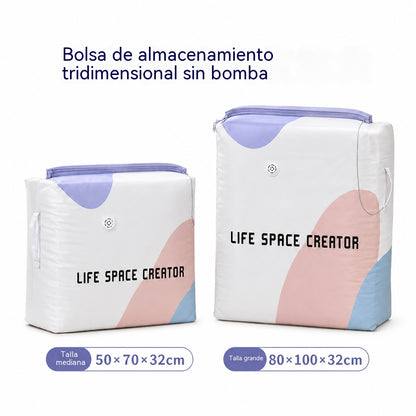 🧳【Juego de 5 piezas】💨 Bolsa de almacenamiento al vacío grande y compresible: no requiere bomba, es a prueba de fugas e ideal para ahorrar espacio en maletas y en casa ✈️
