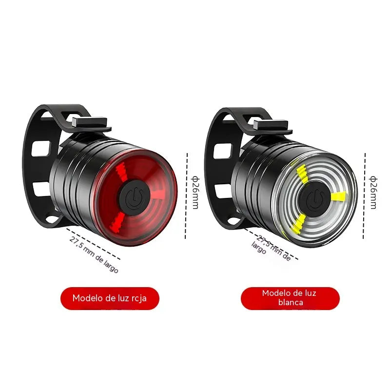 2 piezas 25 €-【Rojo*1 + Blanco*1】🚴 ¡Oferta a mitad de precio! 💡 Juego de luces recargables por USB para bicicleta — LEDs de alta luminosidad, carga USB, fácil instalación — Ideal para paseos nocturnos y desplazamientos urbanos 🚦