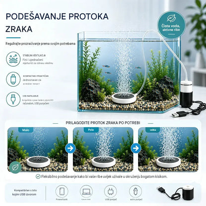 🐟🔇 Ultra tiha USB pumpa za zrak u akvariju – punjivi prijenosni oksigenator za akvarije i ribolov 🎣