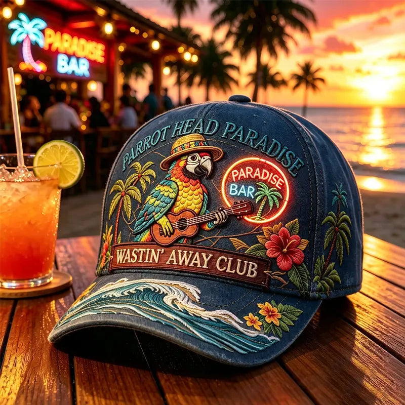 🦜🦜Gorra de béisbol con estampado retro de loro pirata