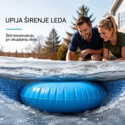 ❄️ Napuhani jastuk za bazen — štiti konstrukciju od pritiska leda i pomaže odvoditi vodu i snijeg.