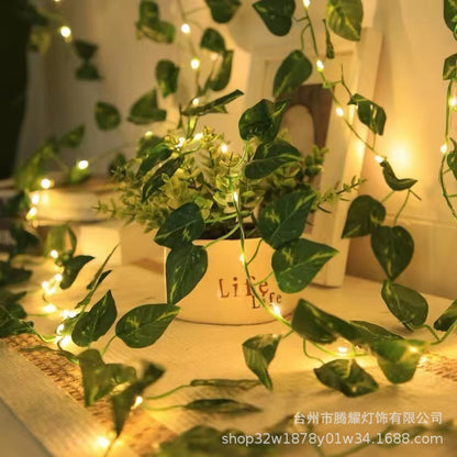 💡💡Luces LED verdes con forma de vid para la decoración del hogar.