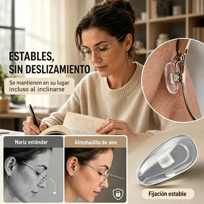 【20 piezas + kit completo de herramientas】Almohadillas nasales de silicona ultrasuaves con airbag para gafas