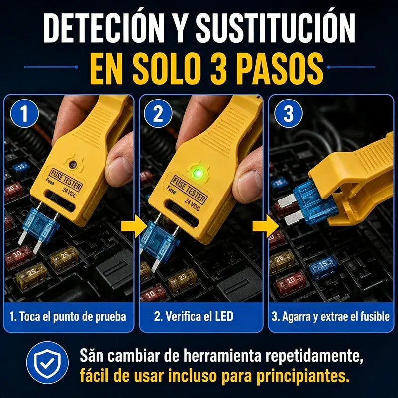 Comprobador de fusibles, lámpara de prueba automotriz, probador y extractor de circuitos de automóviles