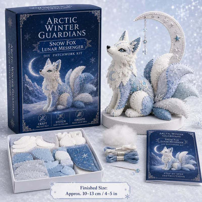 🐉Kit de patchwork de fieltro para crear un dragón de hielo: Set de costura para el guardián del invierno ártico