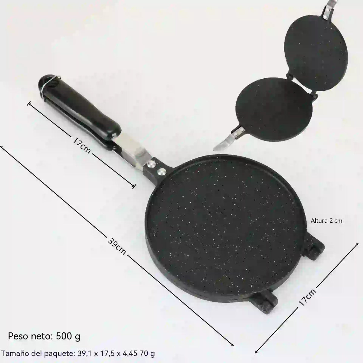 🔥 Sartén antiadherente versátil: ¡perfecta para preparar tortitas, filetes y conos para helado! 🥞🥩🍦