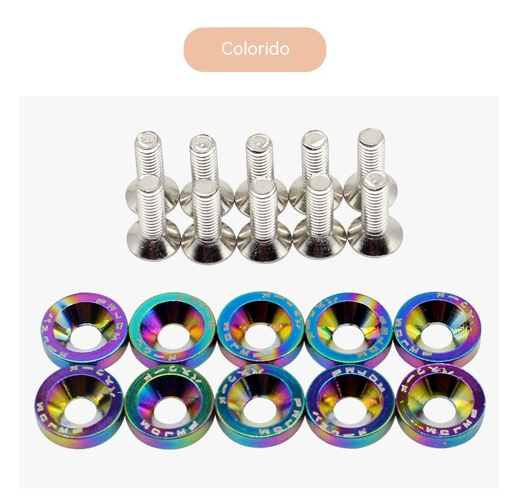 🔥 Kit de arandelas M6 de colores para modificación de vehículos
