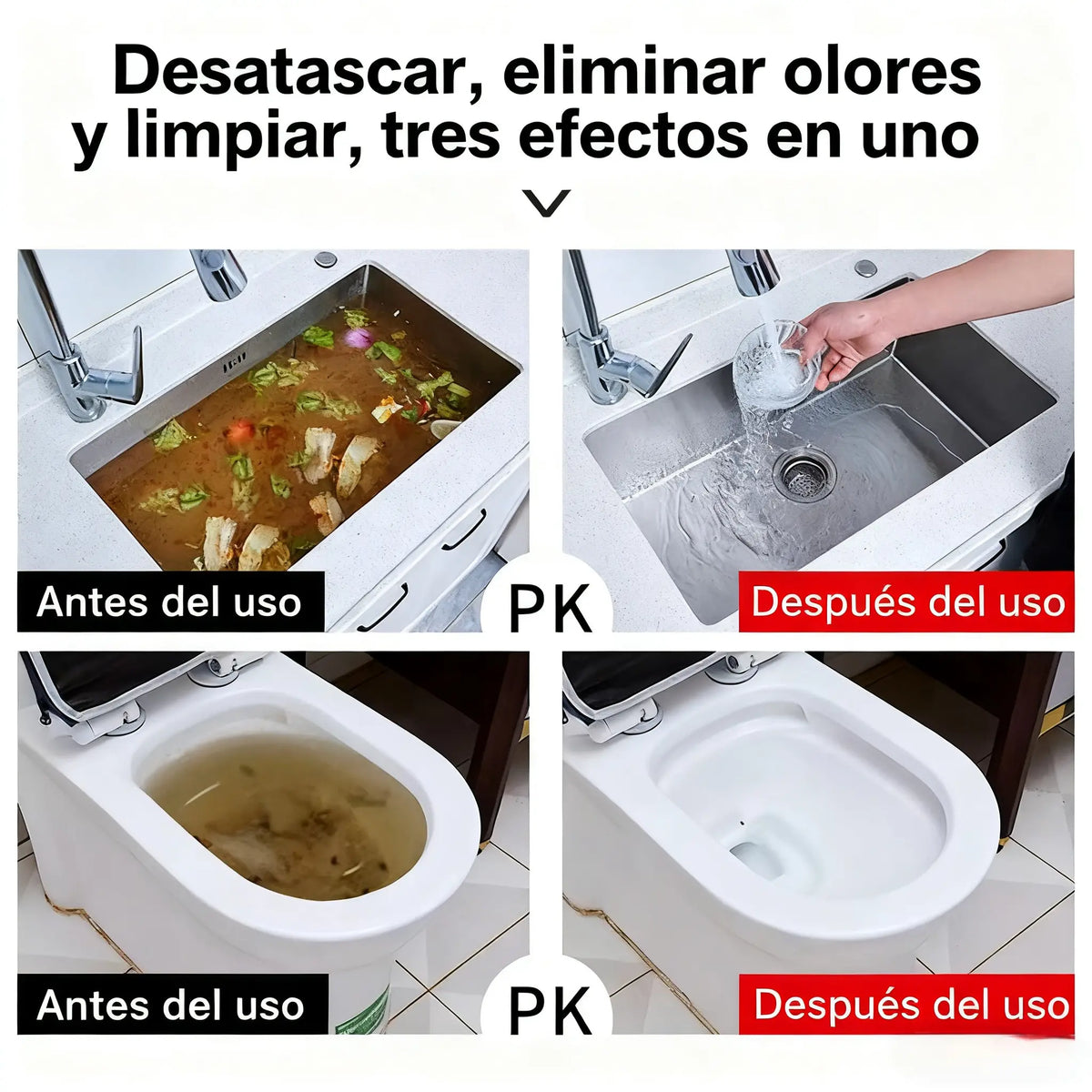 🛁💦【Compra 1 y llévate 1 gratis】🌟Limpiador de fregaderos y desagües: espuma de alta densidad a partir de extractos y enzimas descomponedoras.