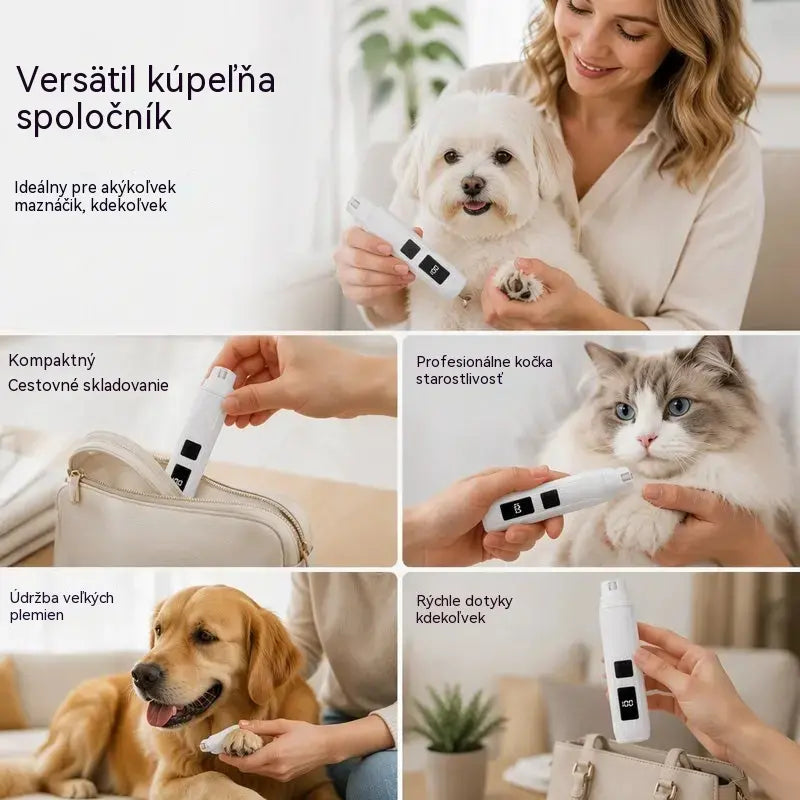 🐱🐶 Elektrický pilník na nechty pre domáce zvieratá s LED indikátorom napájania