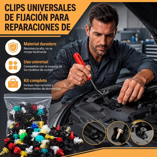 500 unidades de cierres a presión de plástico y nailon surtidos para coches