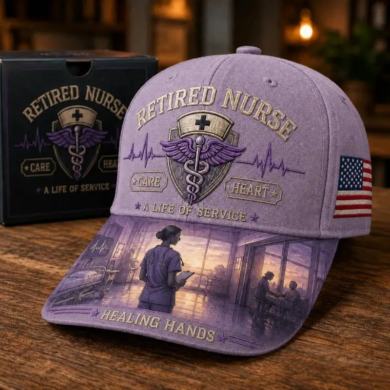 💜Gorro conmemorativo en honor a la labor sanadora de una enfermera jubilada