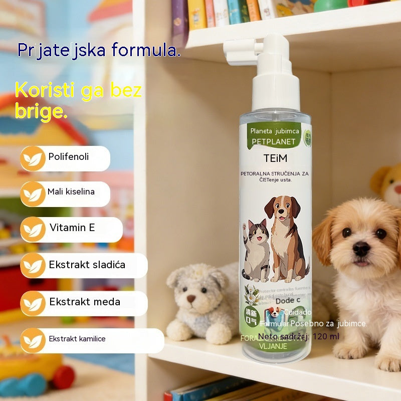 🐶【2 artikla za samo 23 eura】🐱 Sprej za oralnu higijenu kućnih ljubimaca može osvježiti dah i ukloniti žute mrlje i kamenac sa zubi.