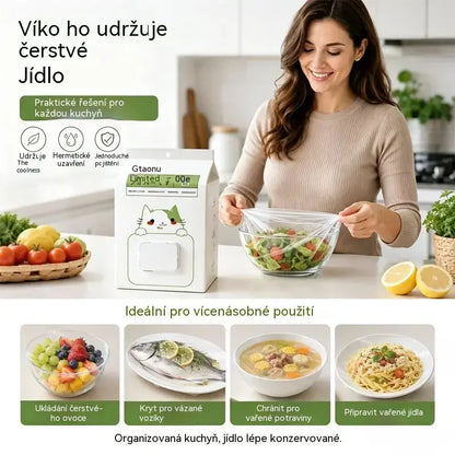 🥗✨ 300 jednorázových víček na potraviny | Flexibilní víčka na talíře, misky a nádoby