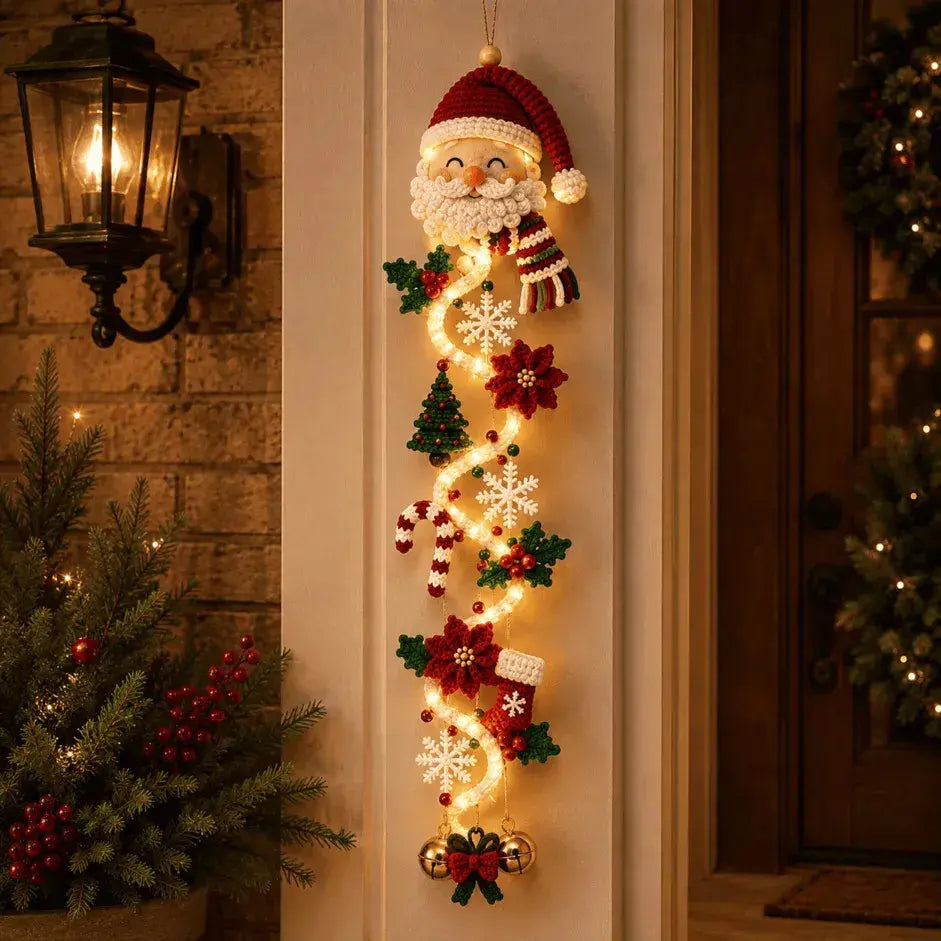 🎄 Vianočné svietiace dekorácie na dvere MerryCascade | 6 slávnostných dizajnov, teplé svetlo, 3D detaily a priestorovo úsporný vertikálny dizajn ✨