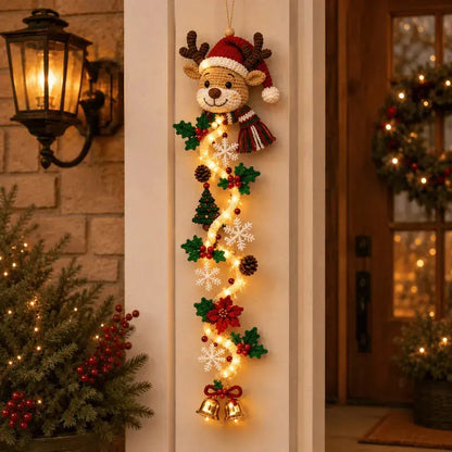 🎄 Vianočné svietiace dekorácie na dvere MerryCascade | 6 slávnostných dizajnov, teplé svetlo, 3D detaily a priestorovo úsporný vertikálny dizajn ✨