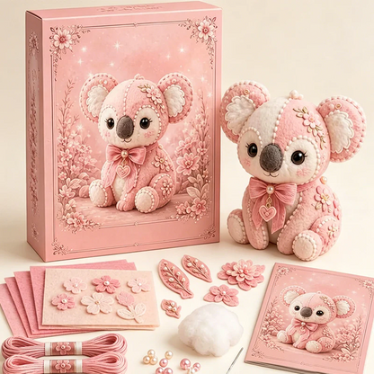 🧸Conjunto de patchwork de fieltro rosa para hacer tú mismo