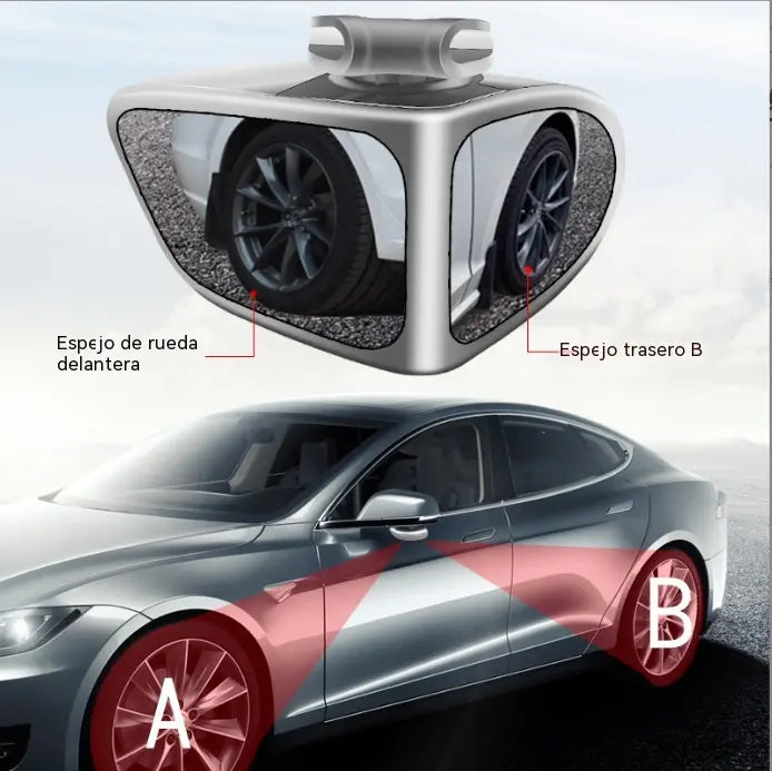 💥¡Descuento por tiempo limitado! 🔥Espejo de doble cara, espejo de punto ciego ajustable 360°