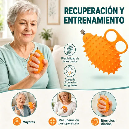 Pelota ortopédica para la recuperación de dedos y manos, con anillos de fijación, dispositivo de entrenamiento de fuerza y movilidad para personas mayores o con secuelas de un derrame cerebral.