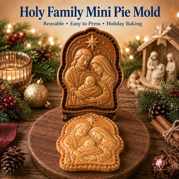 ✝️ Colección de mini moldes para tartas navideñas Faith & Nativity | Moldes reutilizables con relieve para dar forma a tartas con detalles como Jesús orando, el pesebre de la Natividad, etc. 🥧✨