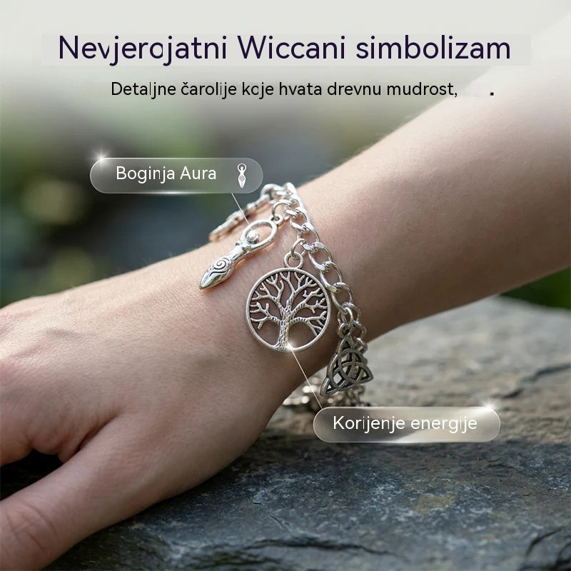 Narukvica s privjescima u vintage stilu, puna misterije, dizajnirana posebno za žene - nakit u zvjezdanom, gotičkom i boemskom stilu 🔮✨