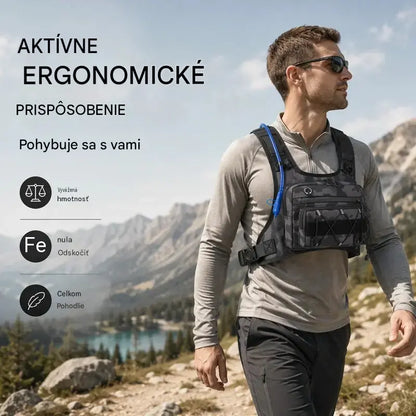 🥳🚴💨 ZĽAVA 50 %! Cyklistická vesta s integrovaným hydratačným systémom: odolná, vodeodolná, s viacerými vreckami a taktickými popruhmi. Noste vodu a nevyhnutnosti bez použitia rúk – ideálna na dlhé jazdy! 🎒✨
